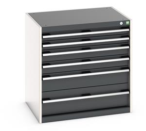 Bott Cubio drawer cabinet with overall dimensions of 800mm wide x 650mm deep x 800mm high Cabinet consists of 2 x 75mm, 2 x 100mm, 1 x 150mm and 1 x 200mm high drawers 100% extension drawer with internal dimensions of 675mm wide x 525mm deep. The... Bott100% extension Drawer units 800 x 650 for Labs and Test facilities